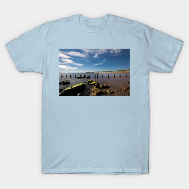 The beach at Whitley Bay in June T-Shirt by Violaman